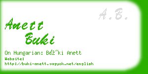anett buki business card